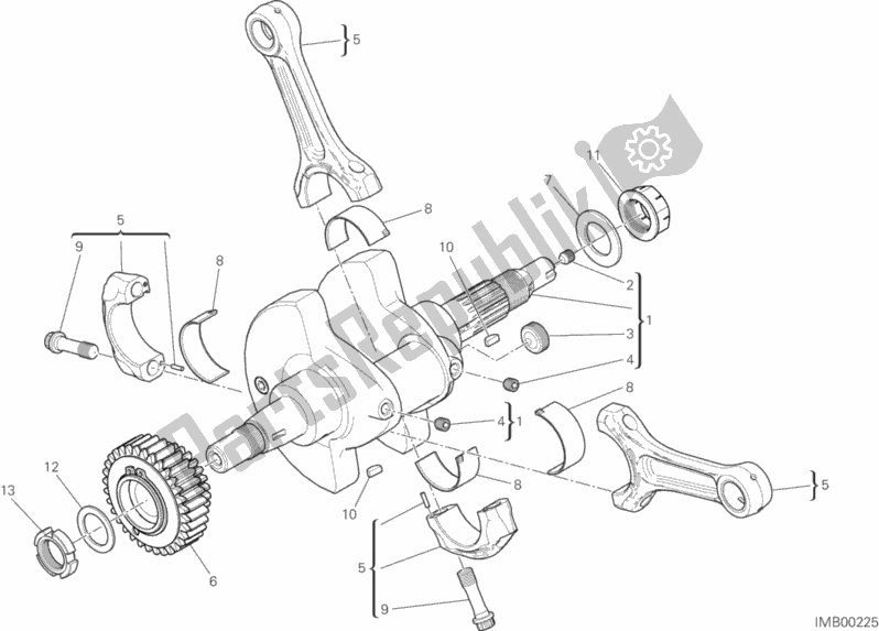 All parts for the Connecting Rods of the Ducati Hypermotard 939 Thailand 2019